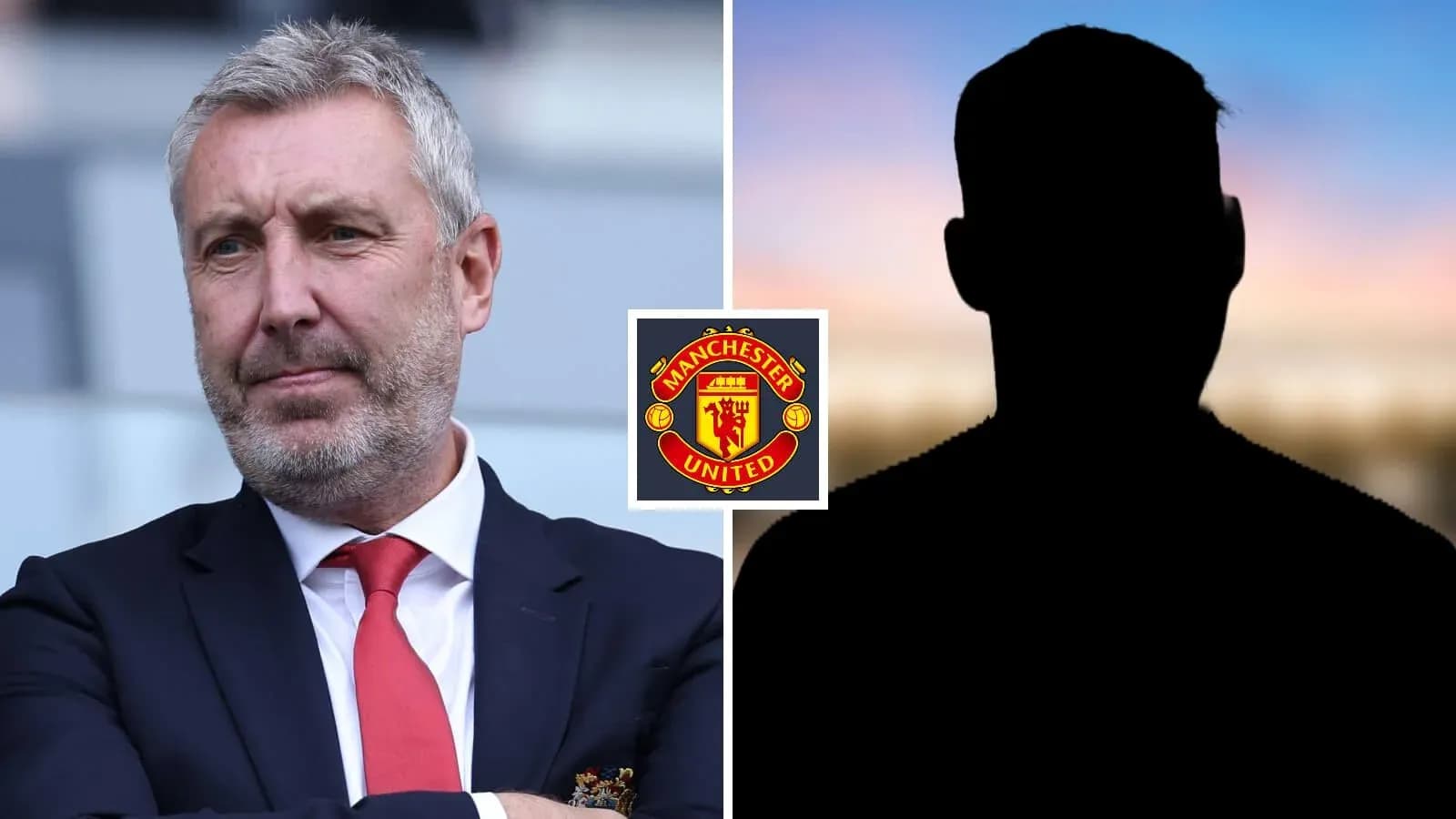 Entrenador de Manchester United con silueta de jugador
