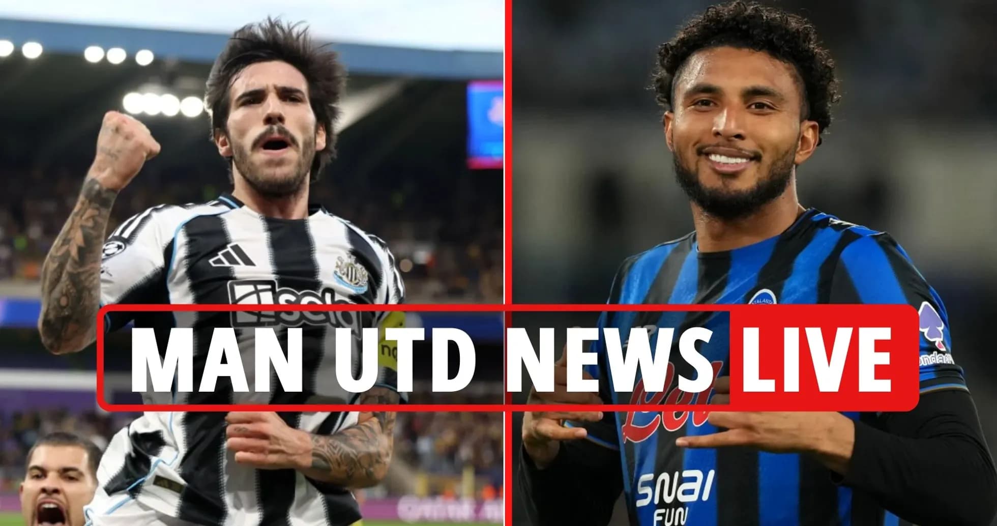 Jugadores de Newcastle y Atalanta en acción
