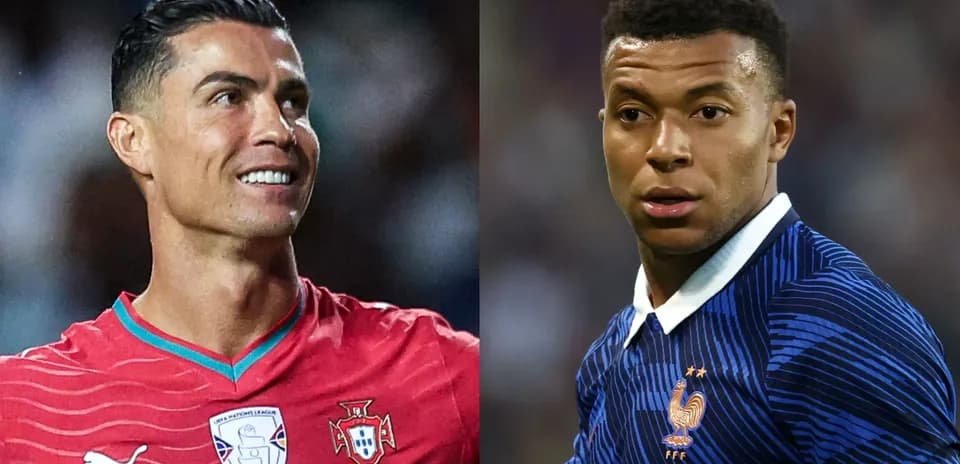 Cristiano Ronaldo y Kylian Mbappé en retrato