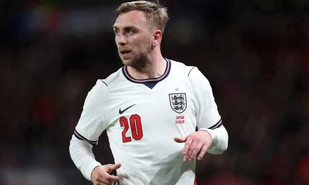 Jugador con camiseta de Inglaterra durante el partido