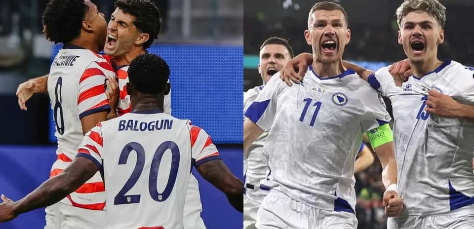 Jugadores celebrando goles en el partido