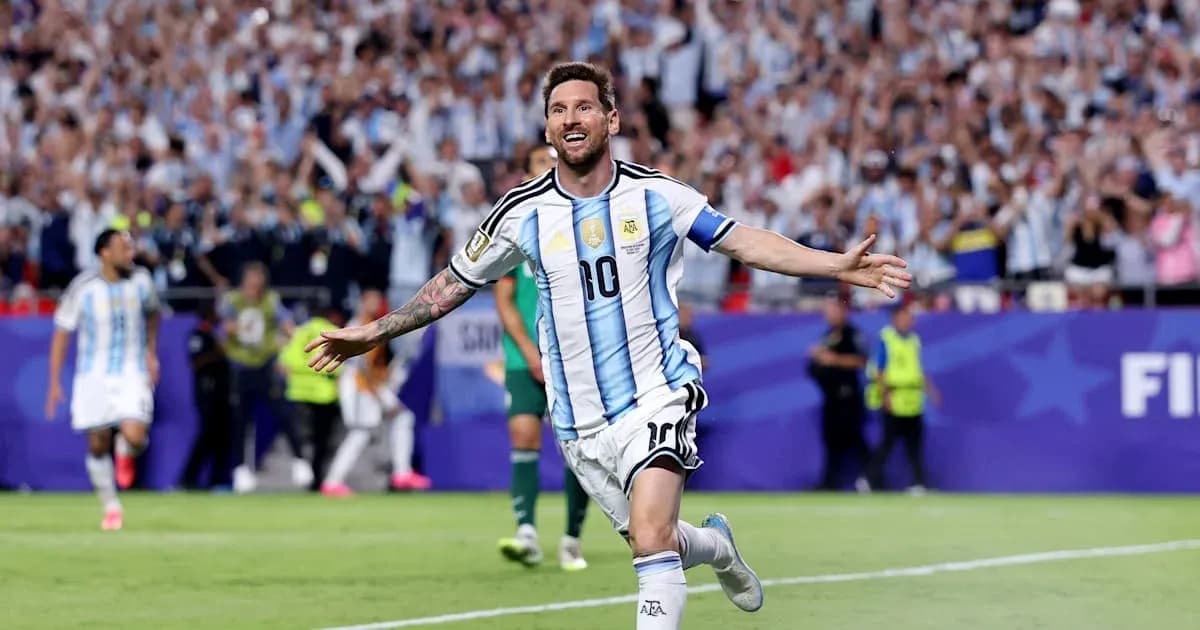 Lionel Messi celebrando un gol con Argentina