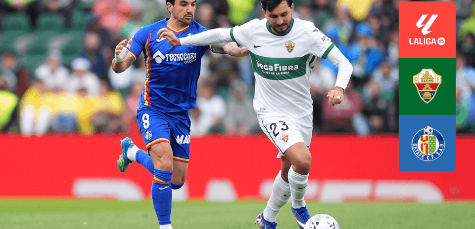 Jugadores de Elche y Getafe en acción