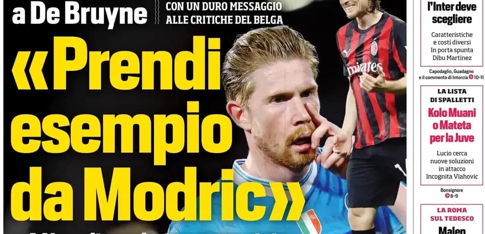 Kevin De Bruyne and Luka Modric in football magazine