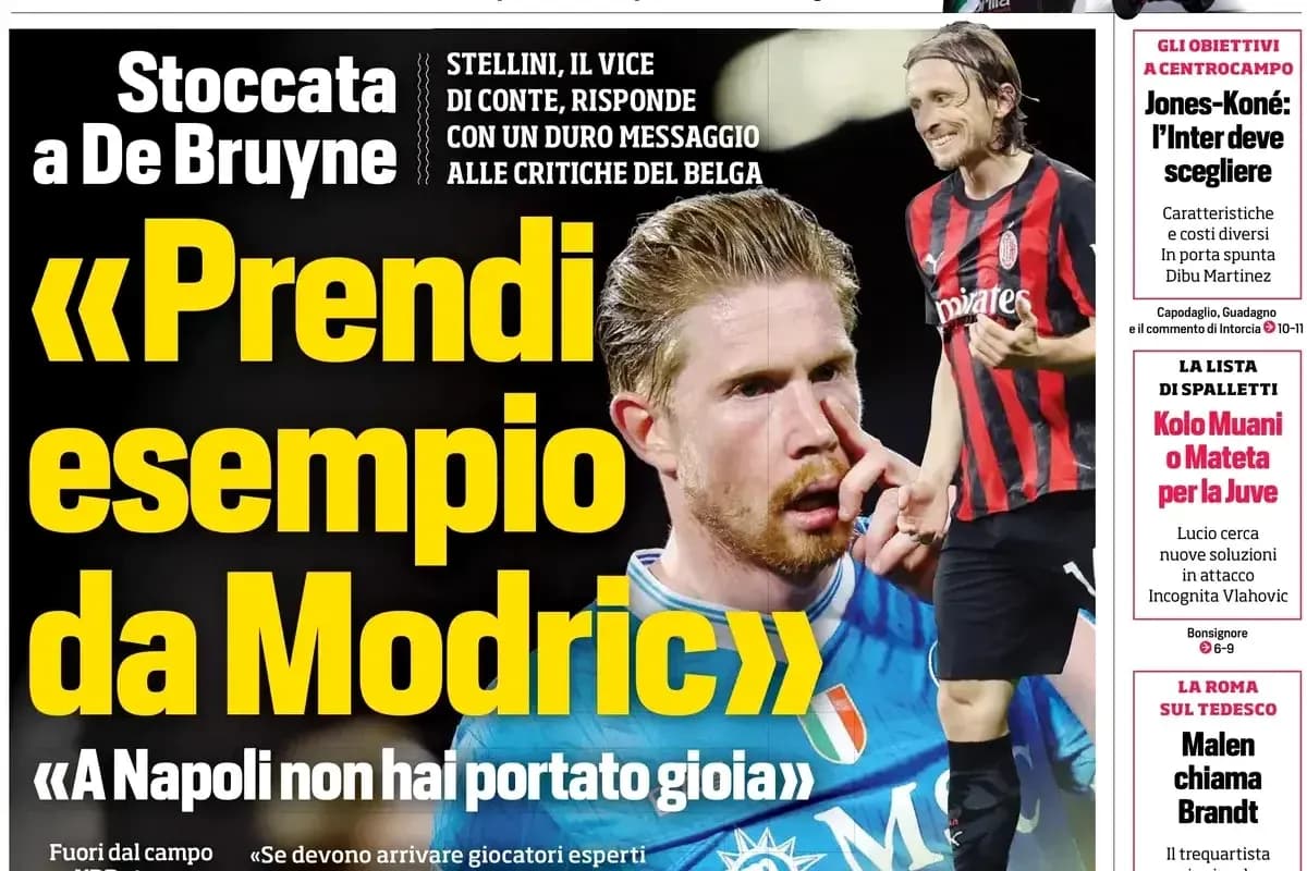 Kevin De Bruyne and Luka Modric in football magazine