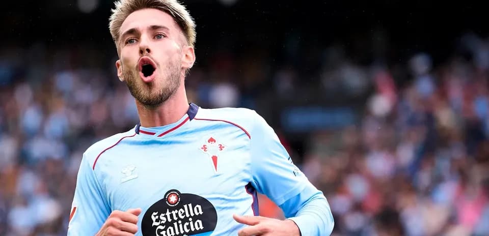Jugador de Celta Vigo celebrando un gol