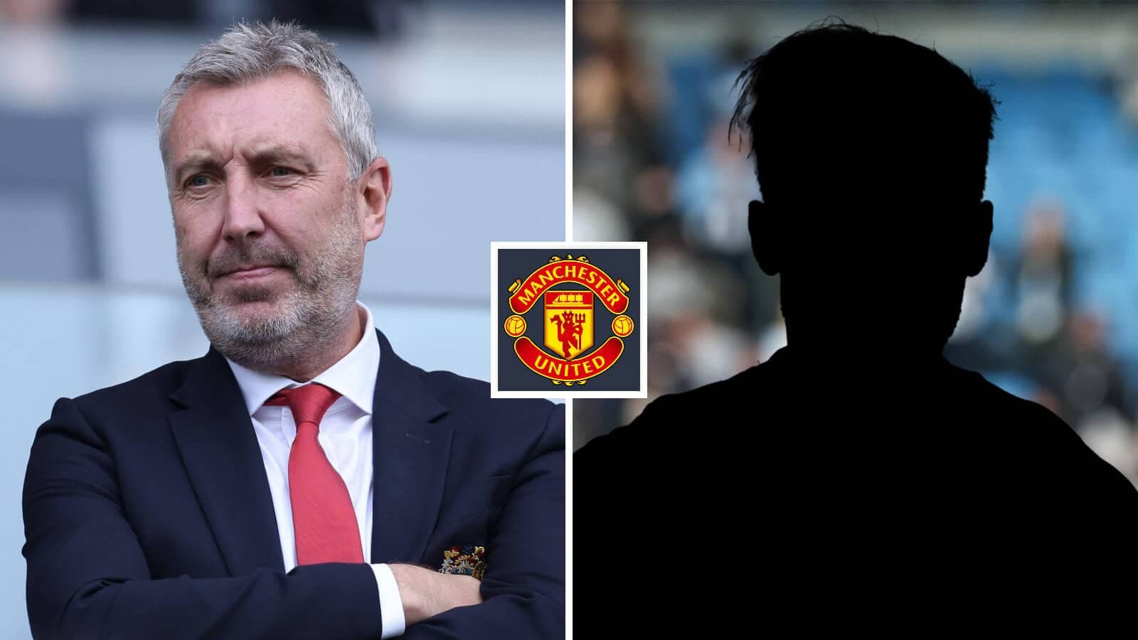 Entrenador de Manchester United junto a silueta de jugador