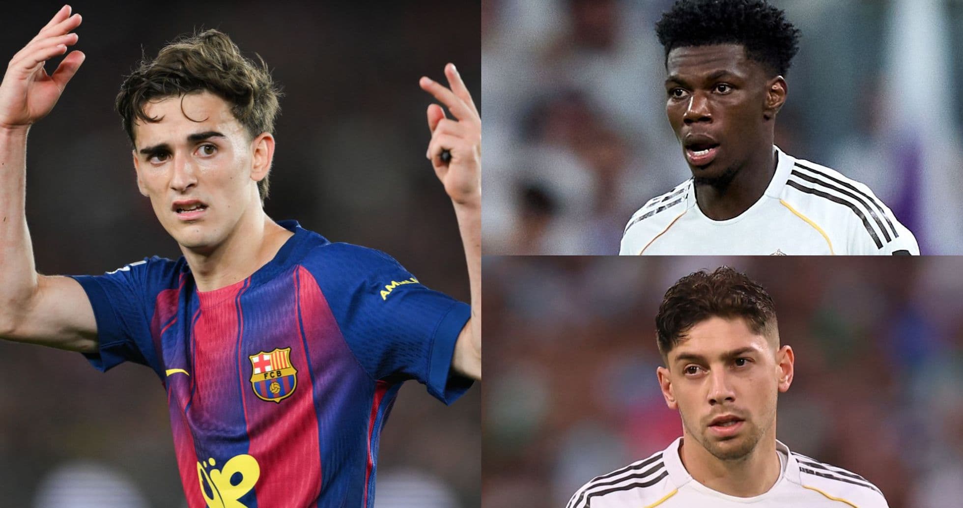 Jugadores de Barcelona y Real Madrid en el partido