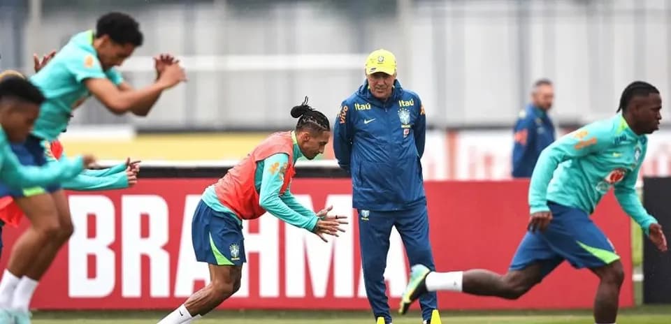 Entrenamiento de jugadores de Brasil