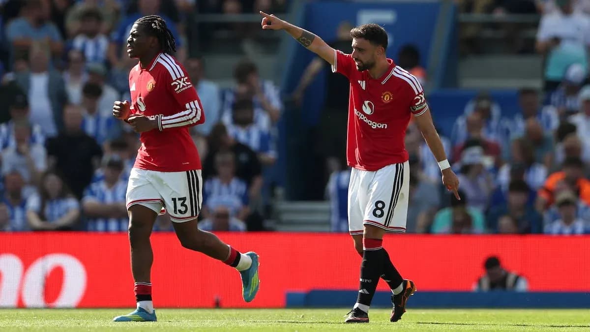 Jugadores de Manchester United en el partido