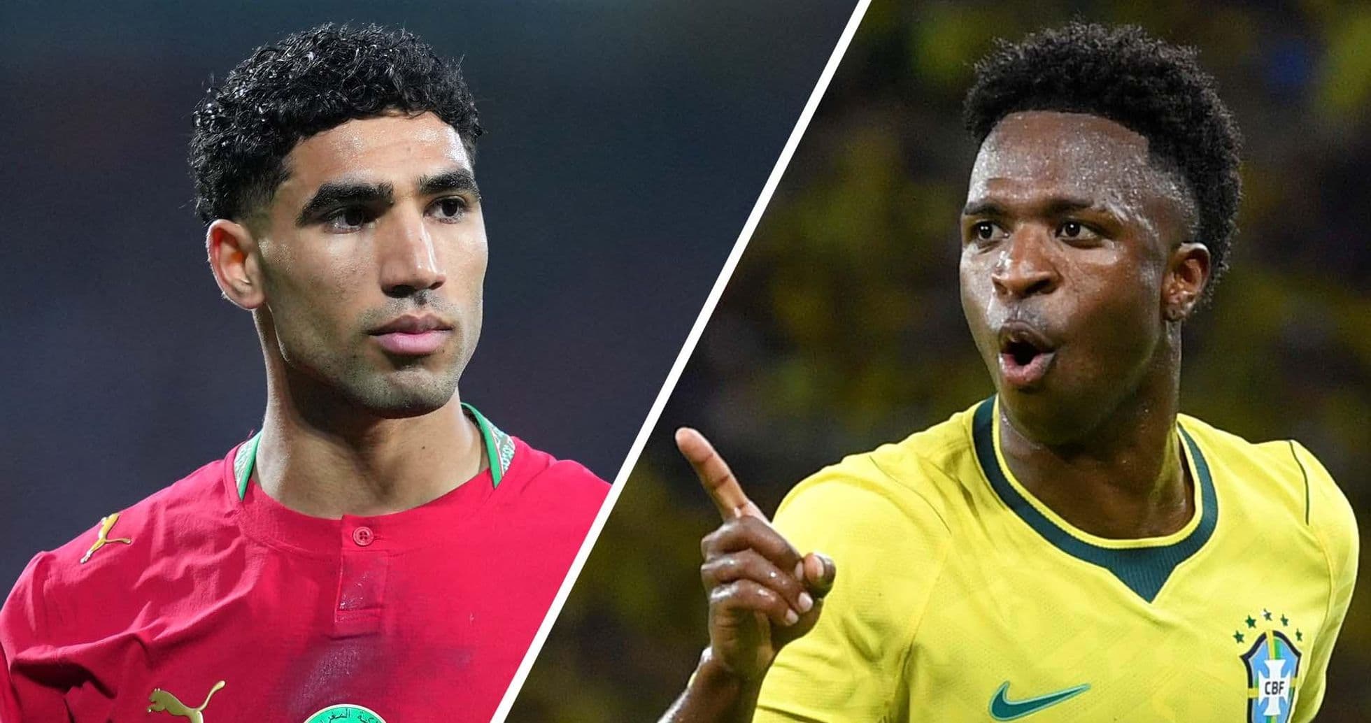 Achraf Hakimi y Vinícius Júnior en el partido