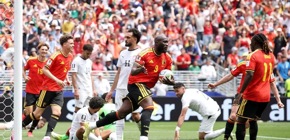 Jugadores de Bélgica celebrando un gol