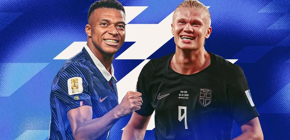 Kylian Mbappé y Erling Haaland sonriendo