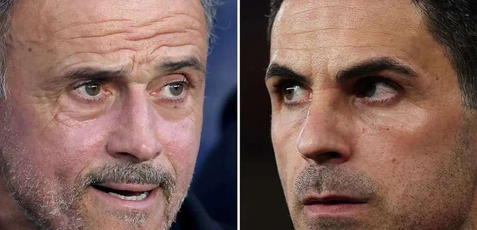 Luis Enrique y Mikel Arteta en primer plano