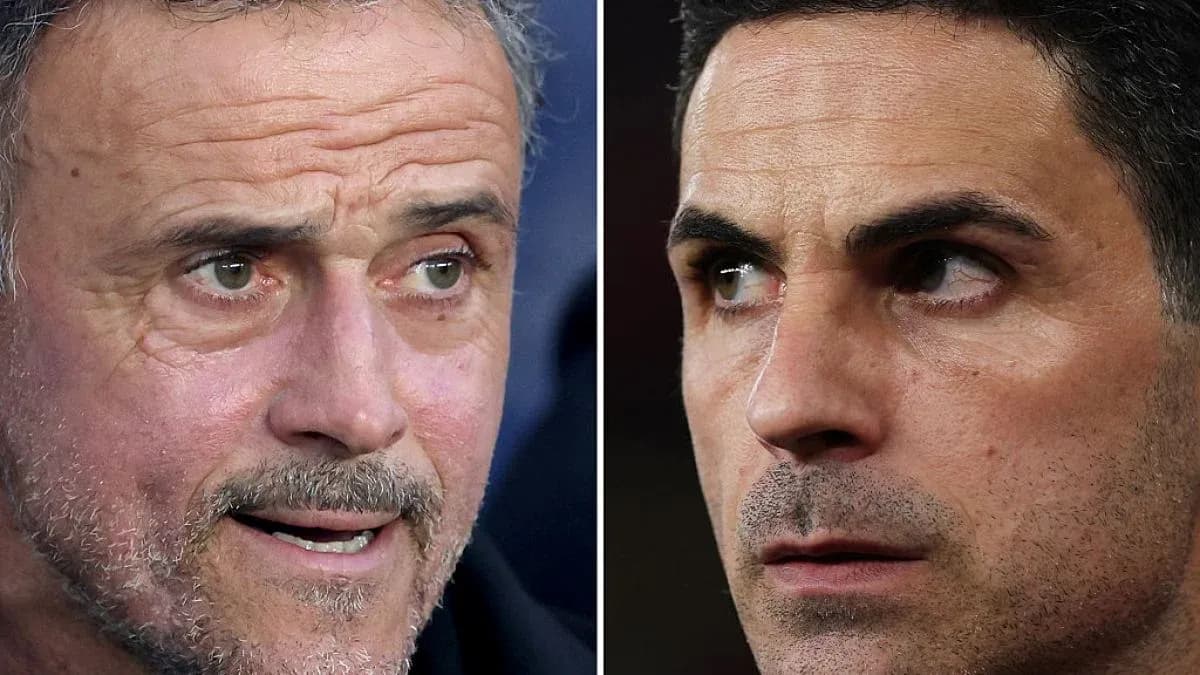 Luis Enrique y Mikel Arteta en primer plano