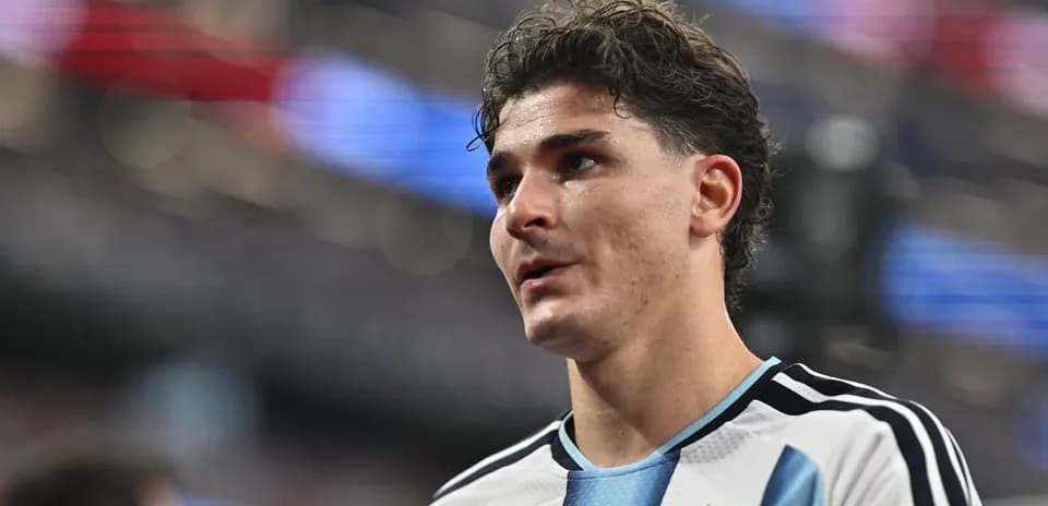 Jugador de Argentina durante el partido en el estadio