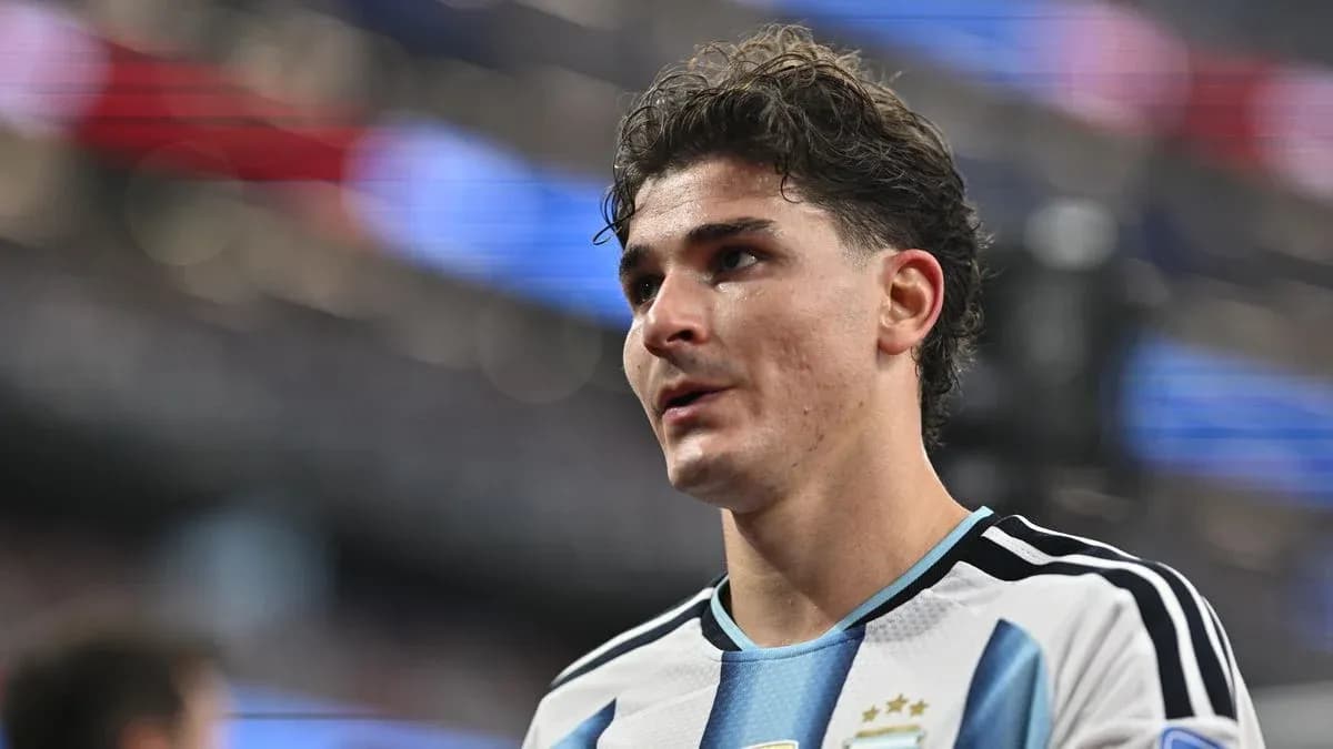 Jugador de Argentina durante el partido en el estadio