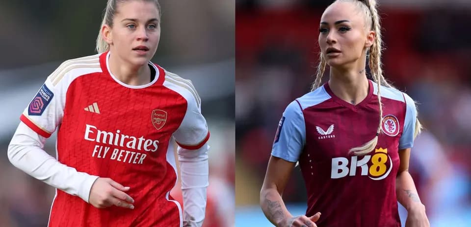 Jugadoras de Arsenal y Aston Villa en el partido