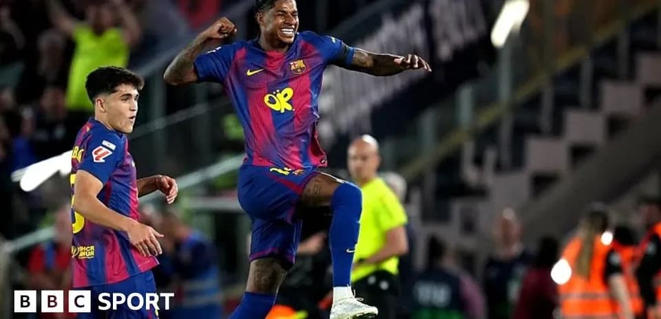 Jugadores del FC Barcelona celebrando un gol en el partido