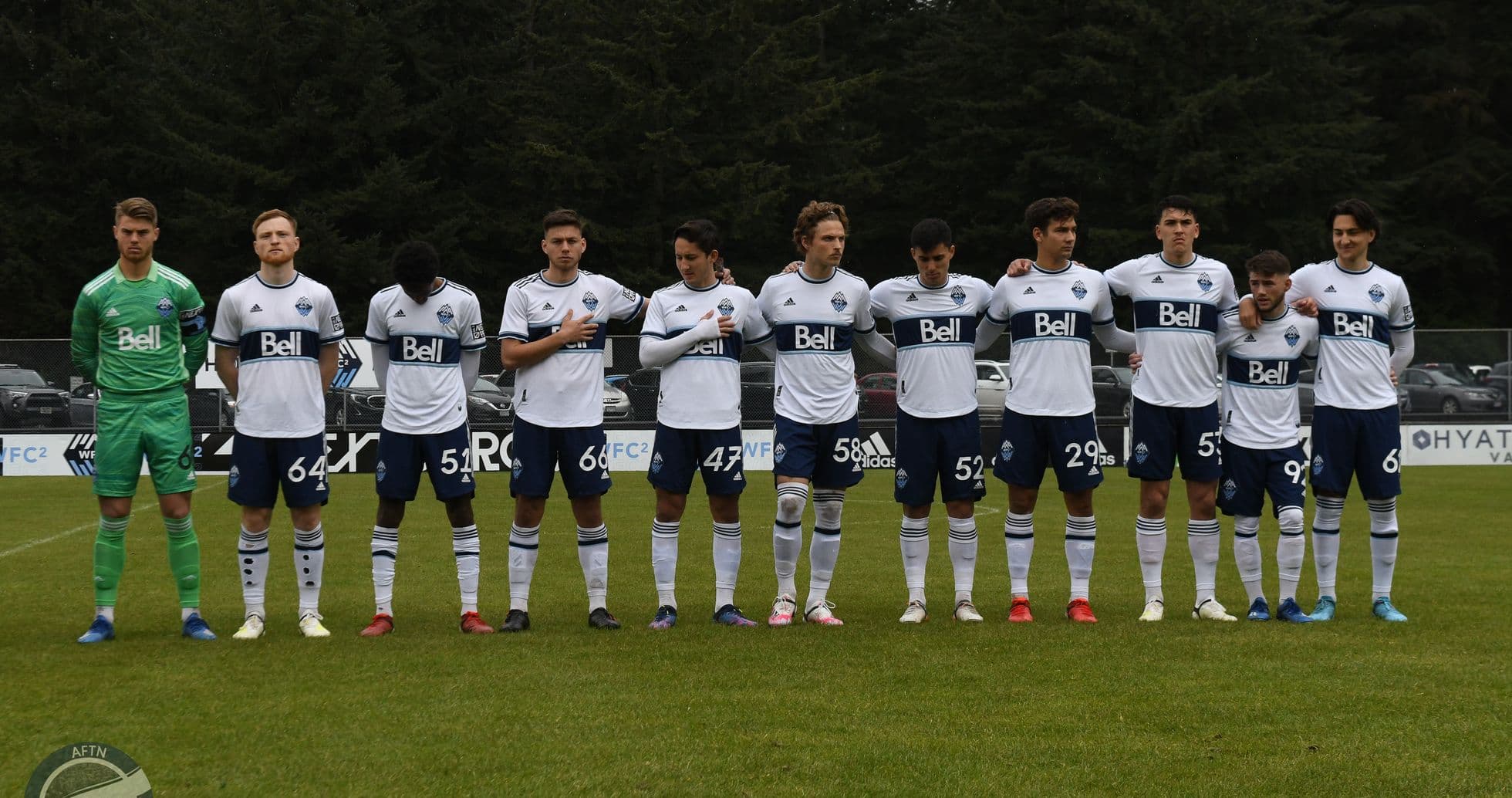 Jugadores de Vancouver Whitecaps II alineados
