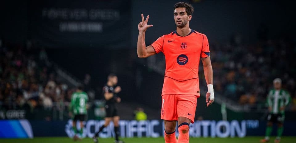 Jugador de Barcelona durante el partido