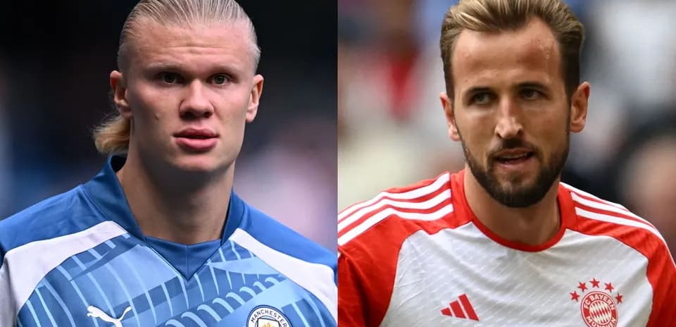 Erling Haaland y Harry Kane en sus camisetas de clubes