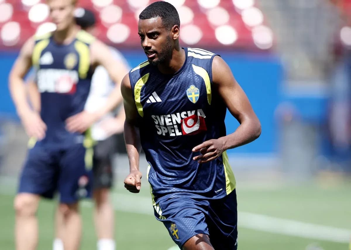 Jugador sueco entrenando para el Mundial