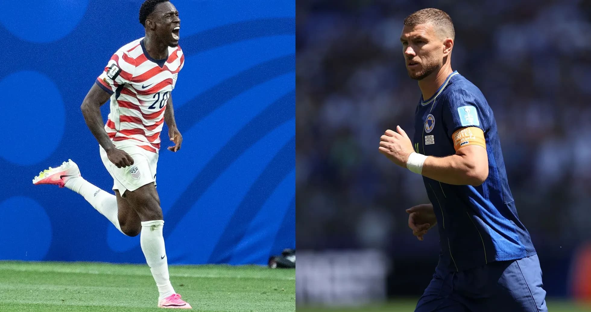 Jugadores de Estados Unidos y Bosnia en el partido