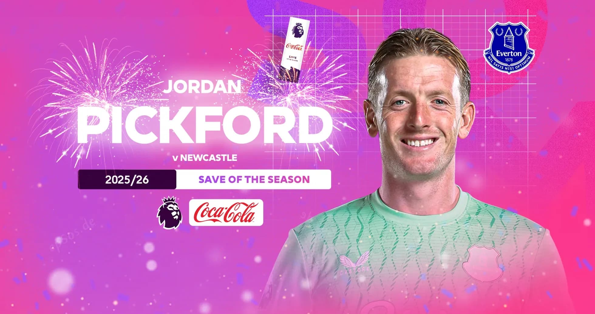 Jordan Pickford con uniforme de portero de Everton