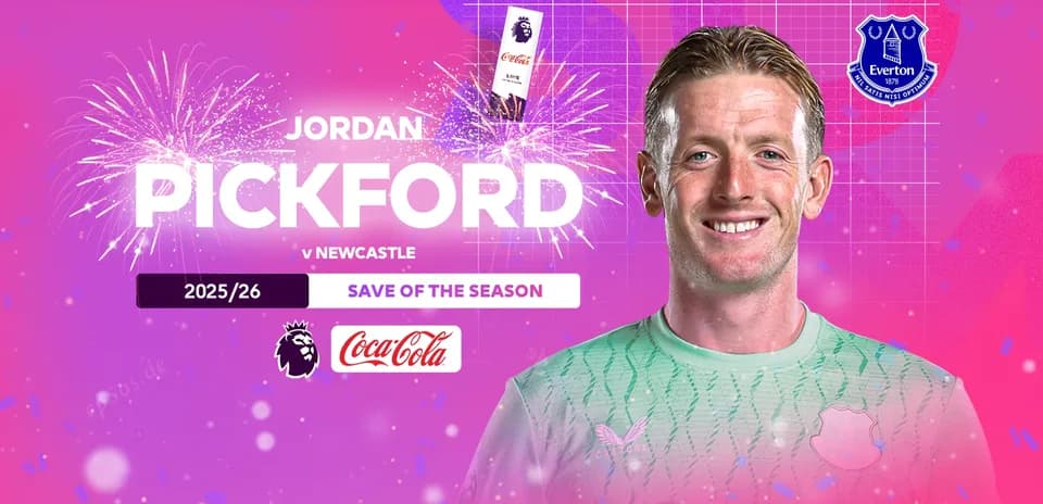 Jordan Pickford con uniforme de portero de Everton