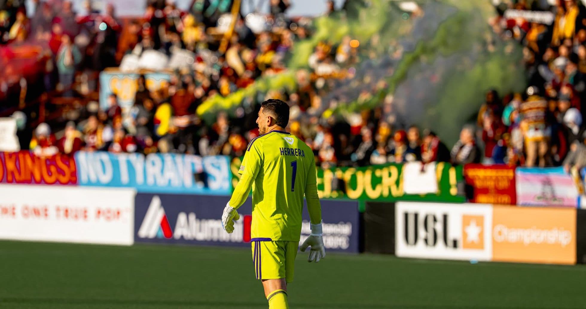 Portero durante el partido JAX vs Detroit City