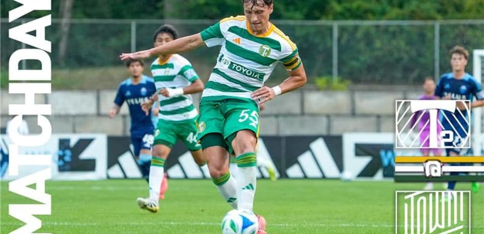Jugador de Portland Timbers II en acción