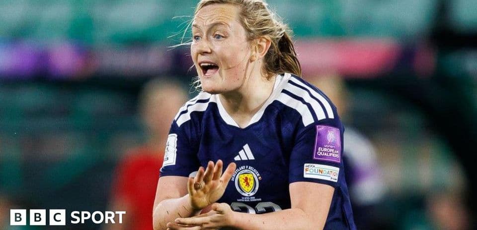 Jugadora de Escocia durante partido de clasificación