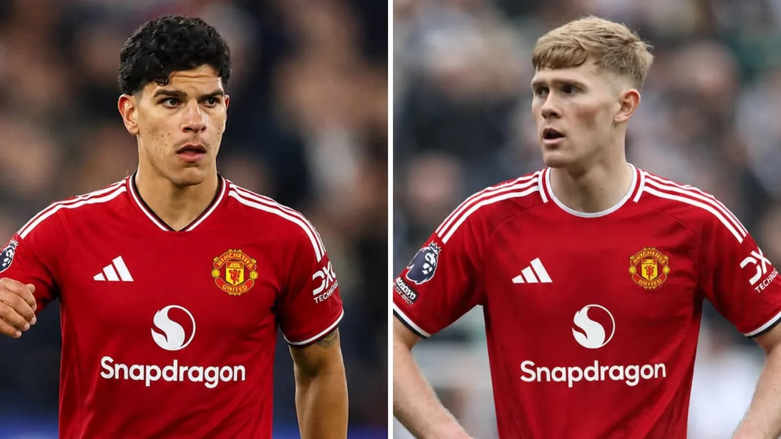 Jugadores de Manchester United en uniforme rojo