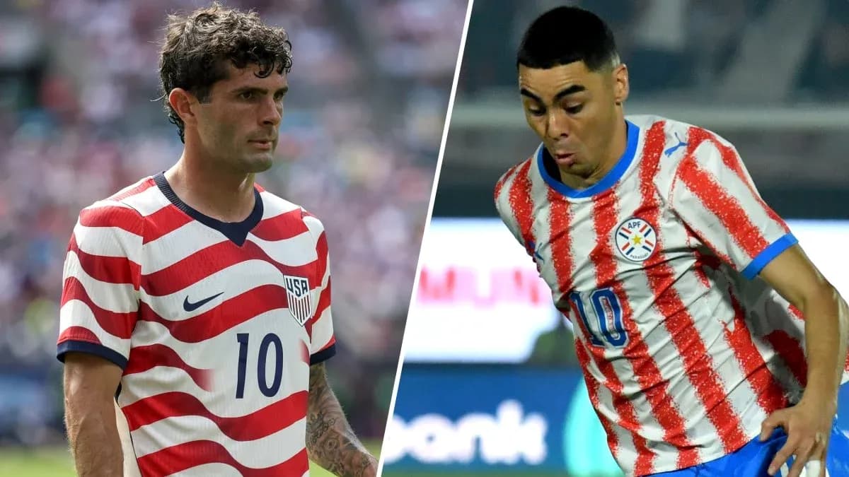 Jugadores de USA y Paraguay durante el partido