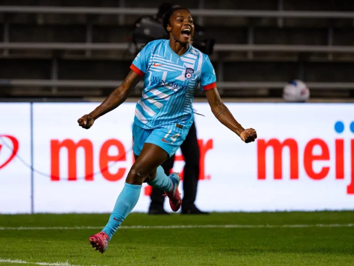 Jugadora celebrando un gol del Chicago Red Stars
