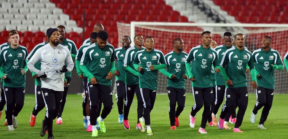 Equipo de Sudáfrica entrenando para el Mundial