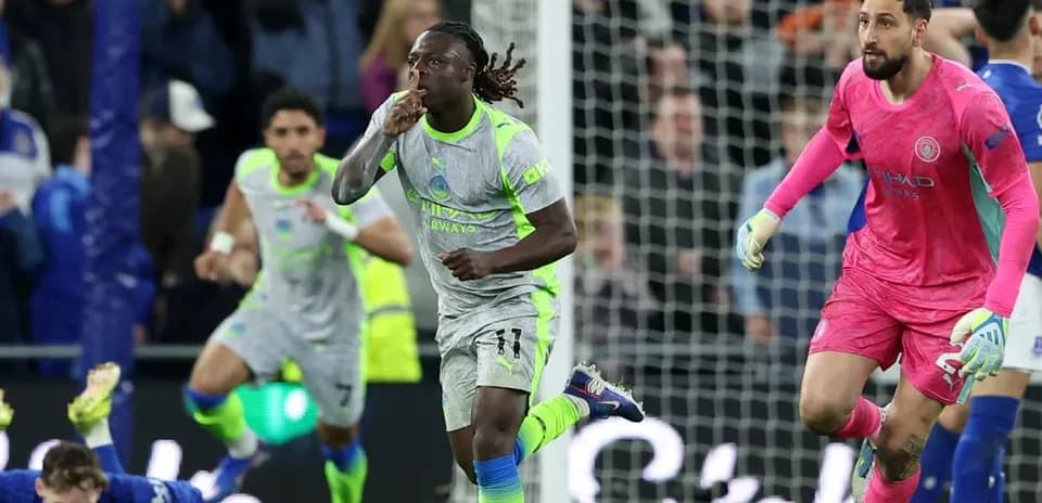 Celebración de un jugador de Manchester City
