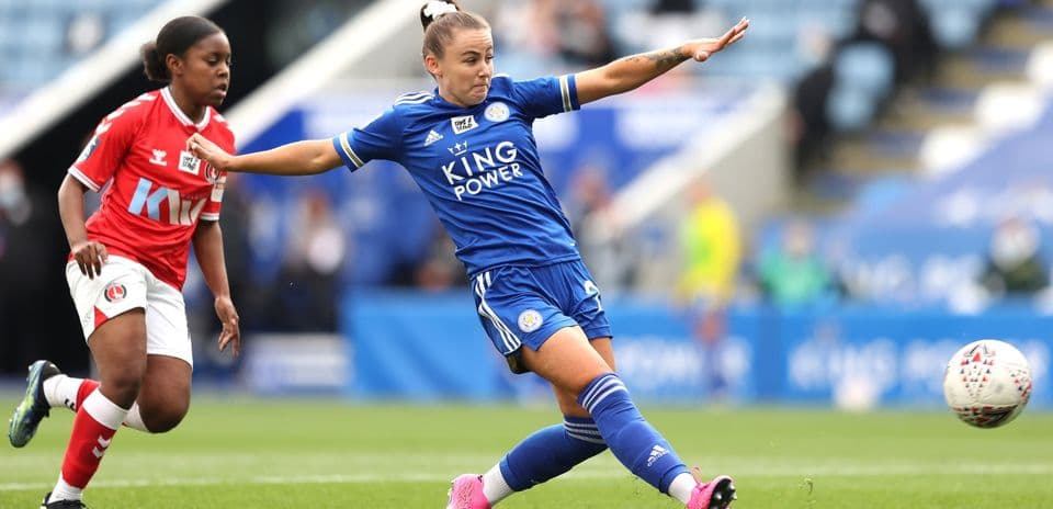 Jugadora de Leicester City WFC en acción