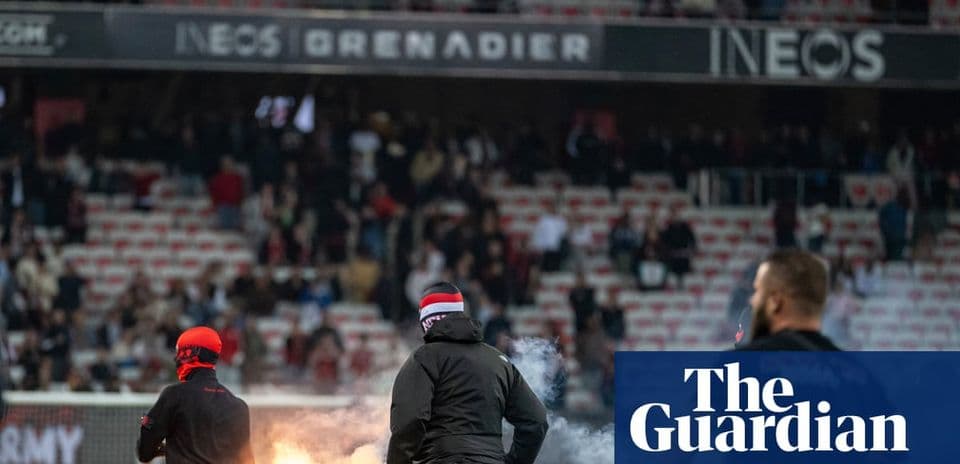 Aflare being lit by fans in stadium