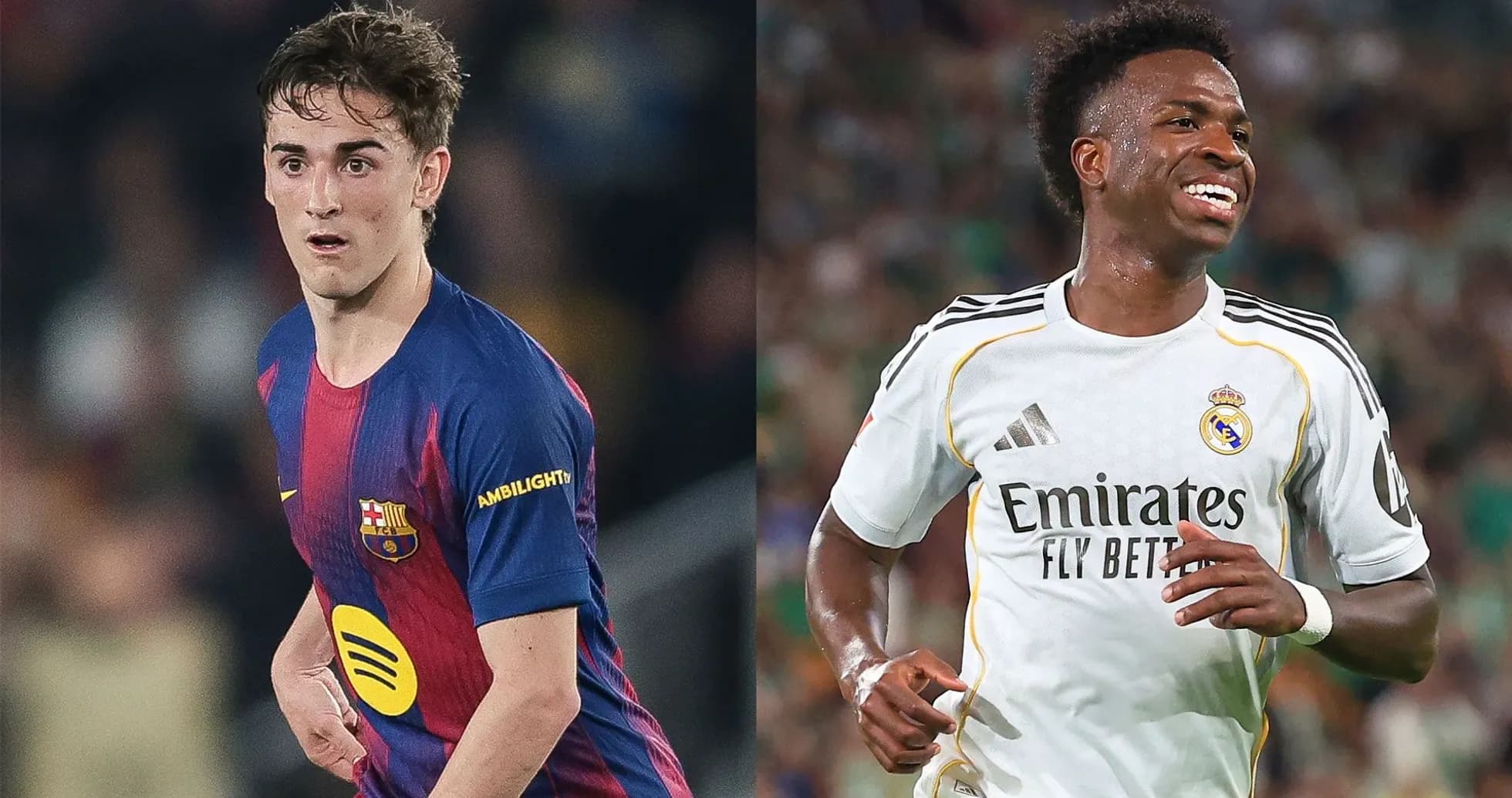 Jugadores de Barcelona y Real Madrid en acción