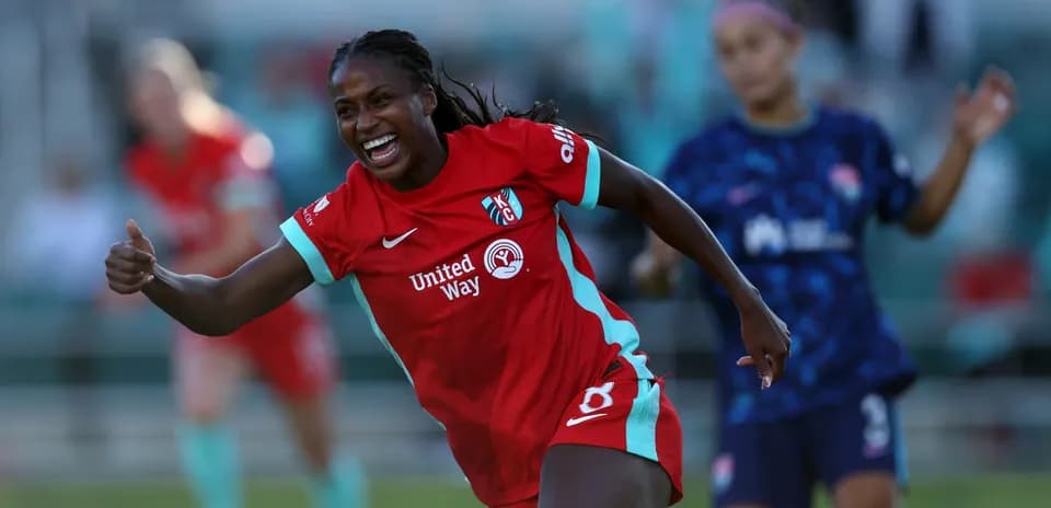 Jugadora del Kansas City celebra un gol