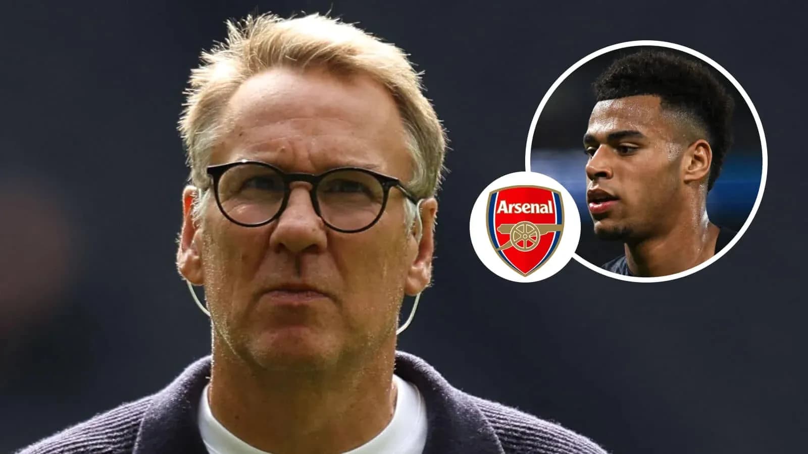 Hombre con gafas y logo de Arsenal en imagen