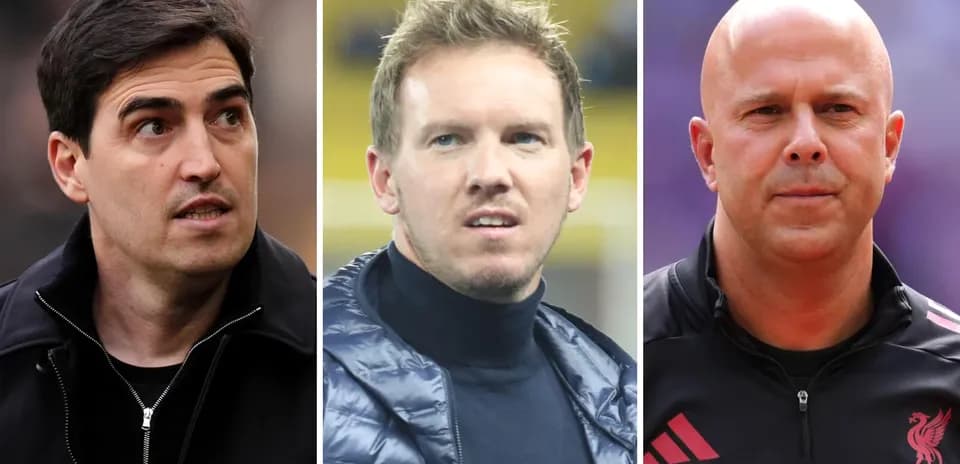 Tres entrenadores en primer plano durante el partido