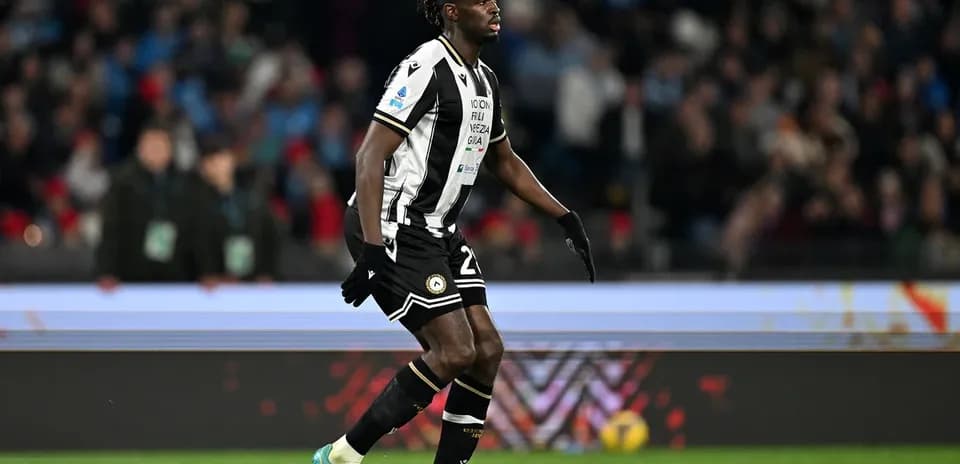 Jugador de Udinese en el partido contra Napoli