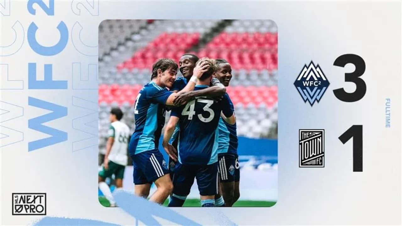 Jugadores de Vancouver Whitecaps II celebrando un gol Jugadores de Vancouver Whitecaps II celebrando un gol