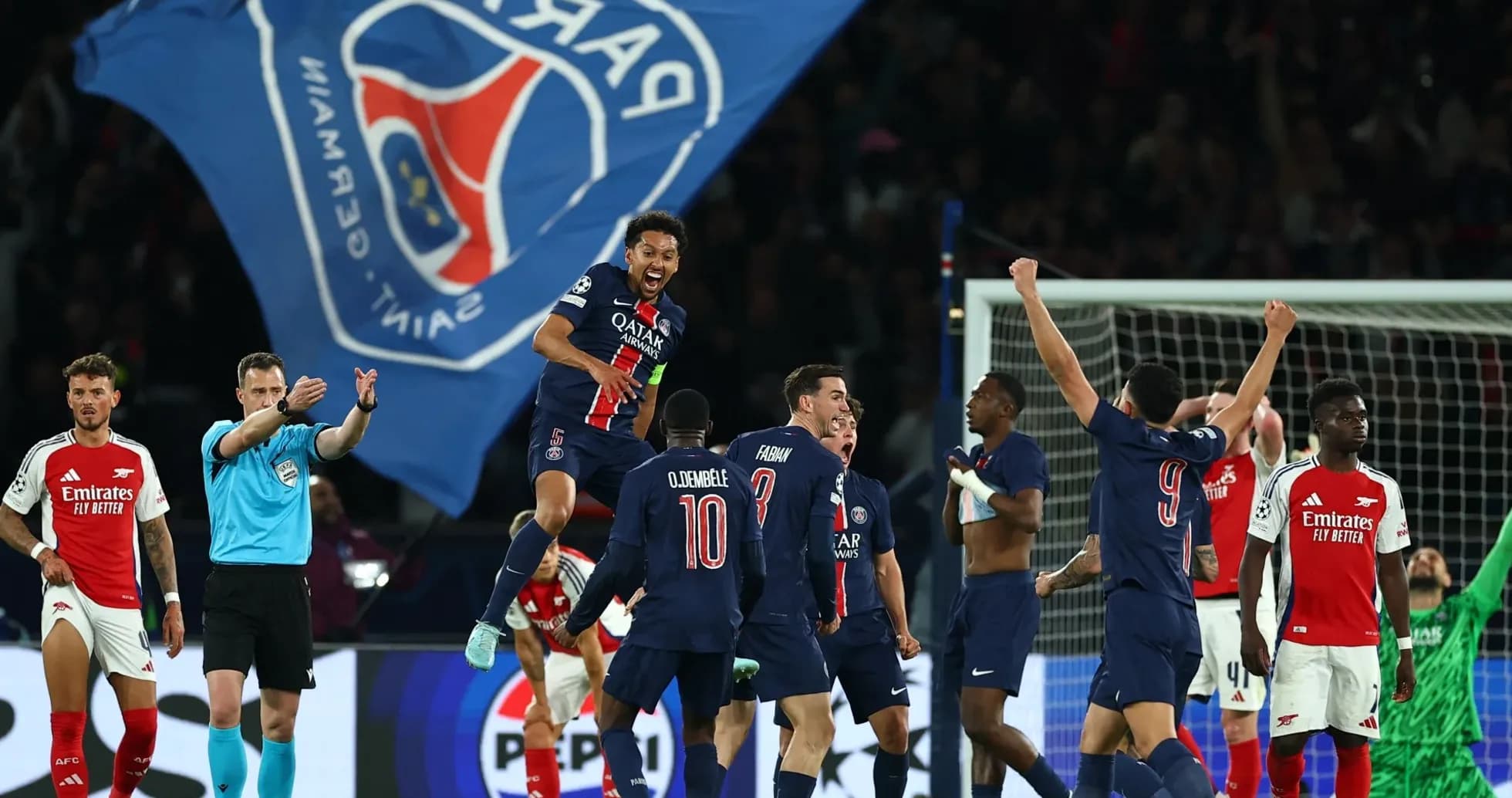 Celebración de jugadores del Paris Saint Germain Celebración de jugadores del Paris Saint Germain