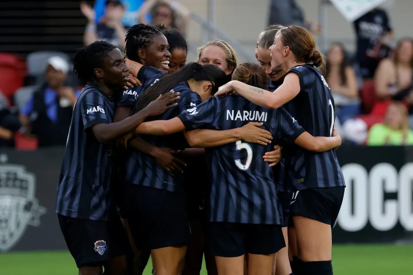 Jugadoras del Washington Spirit celebrando un gol Jugadoras del Washington Spirit celebrando un gol