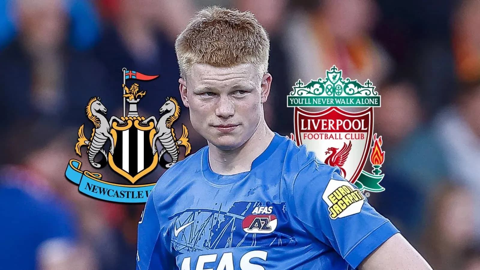 Jugador con camisetas de AZ, Newcastle y Liverpool Jugador con camisetas de AZ, Newcastle y Liverpool