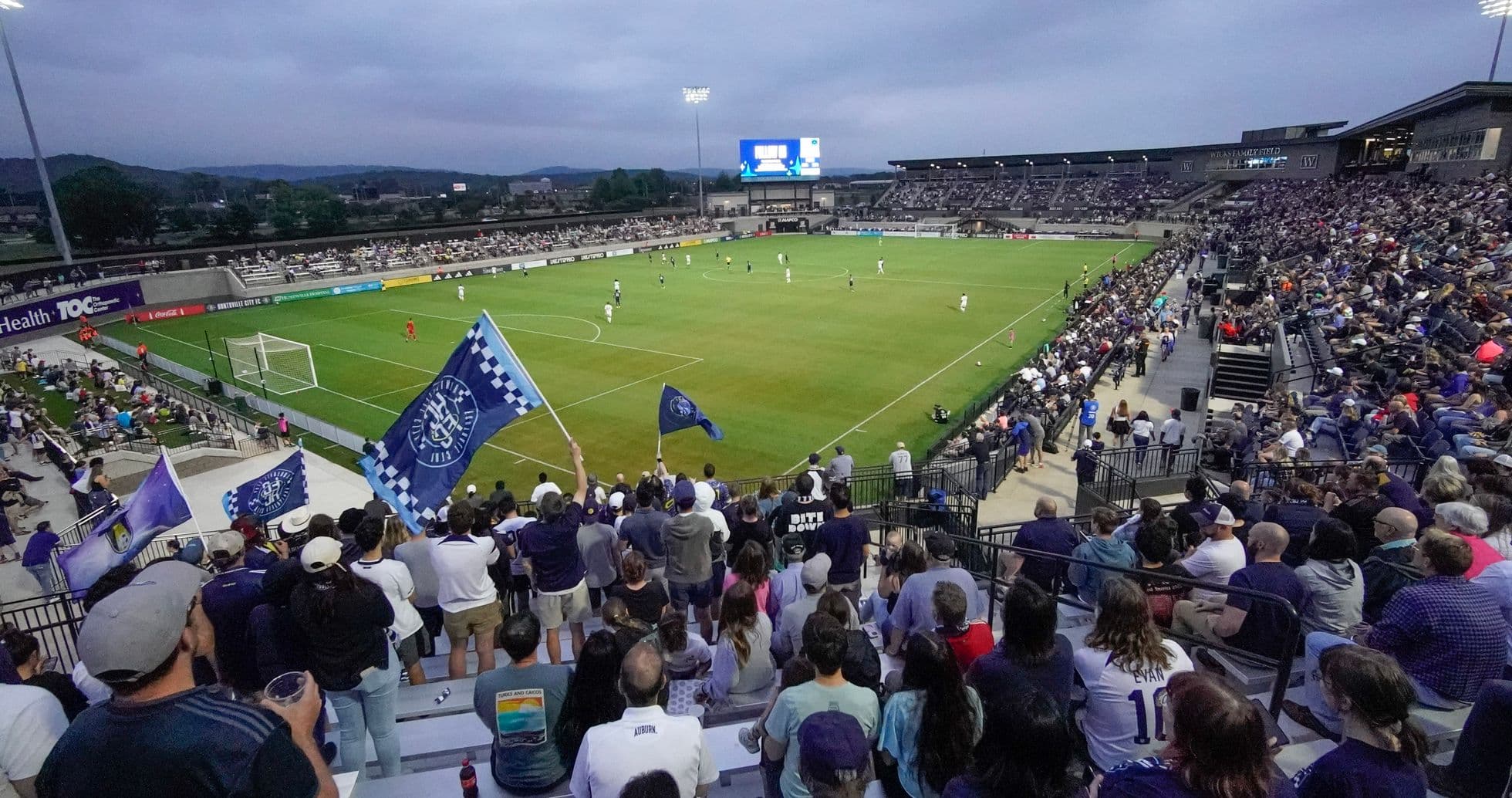 Aficionados animando durante el partido de fútbol Aficionados animando durante el partido de fútbol